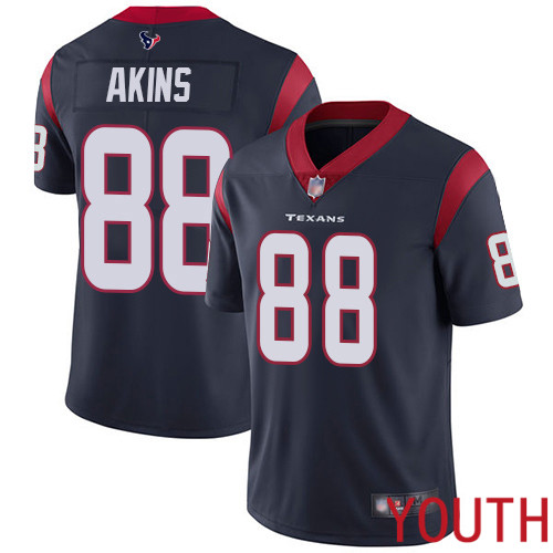 Houston Texans Limited Navy Blue Youth Jordan Akins Home Jersey NFL Football #88 Vapor Untouchable->youth nfl jersey->Youth Jersey